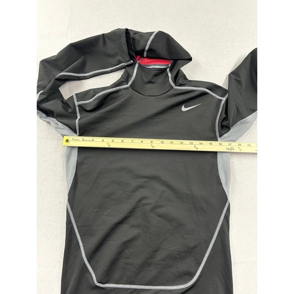 Kids Nike Pro Hyperwarm Dri-Fit Max Black Athletic Hoodie Long Sleeve
